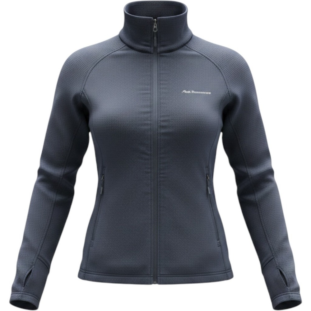 The North Face Womens Navy Blue Full Zip Grid Fleece Jacket Large Utility Pocket